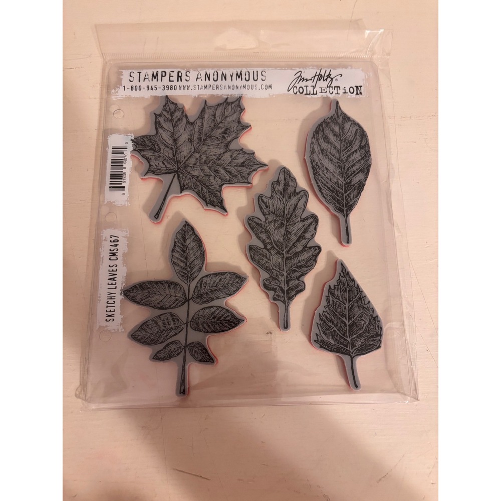 Tim Holtz Sketchy Leaves Cling Rubber Stamp Set CMS467 Stampers Anonymous